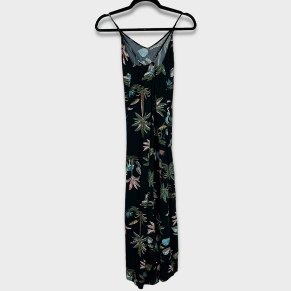 Old Navy Slip Maxi Dress Size Small Tropical Hawaiian Vacation Boho Black - Picture 5 of 8